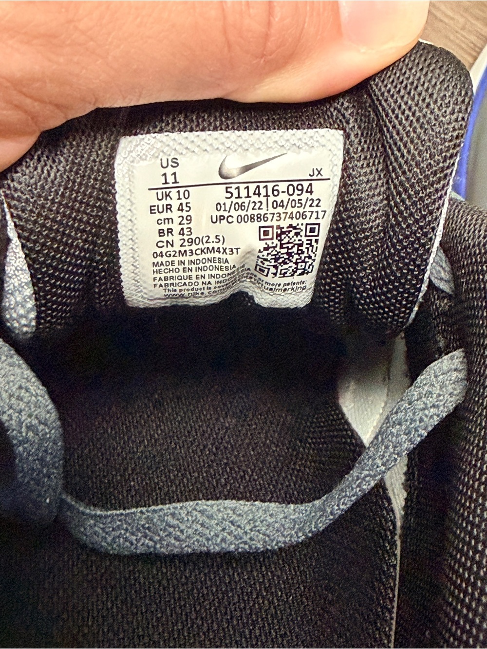 Men’s Nike Air Max Correlate Sneakers Grey Black Royal Blue - Size 11 - Like NEW - Picture 6 of 8